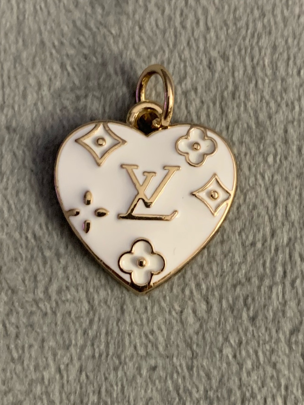 Upcycled White Enamel Heart Pendant Charm